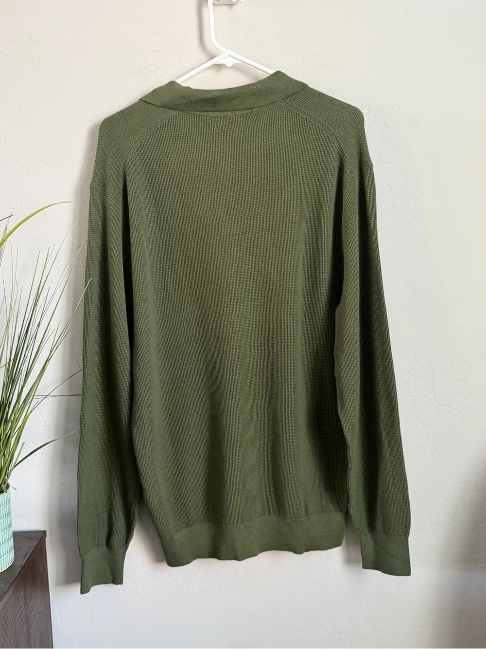 J.Crew Factory Textured Knit Polo Sweater Olive Green Men’s M NWT